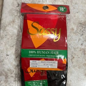 Human Hair Extensions - Sassy 18" Dark Brown(1b)